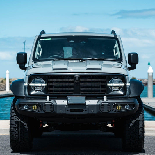 Gray GWM TANK 300 with Body Kit "Knight" – Premium front and rear bumpers, grille, bonnet, and wheel fender accessories for the Australian petrol version